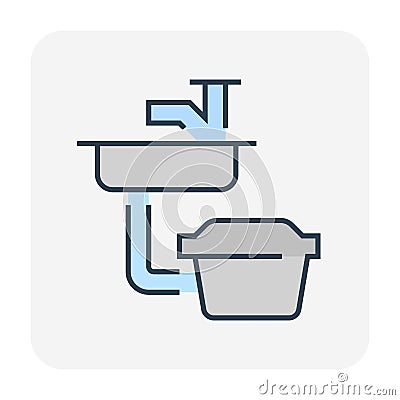 Grease trap or grease interceptor vector icon design. Vector Illustration