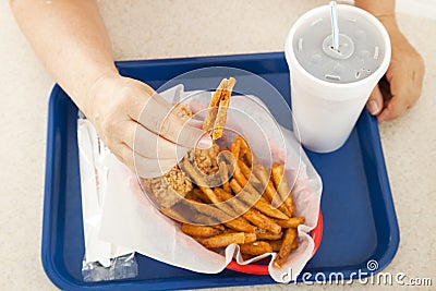 Greasy French Fries Stock Photo