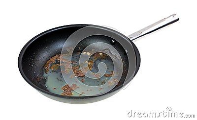 Greasy frying pan Stock Photo