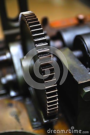 Greasy industrial Gear Stock Photo