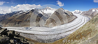 Great Aletsch Glacier, Switzerland Stock Photo