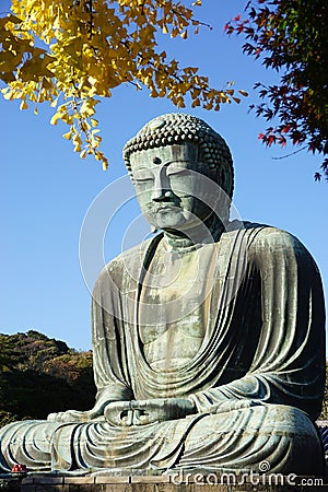 The Great Amida Buddha of Kamakura (Daibutsu) in the Kotoku-in Temple Stock Photo