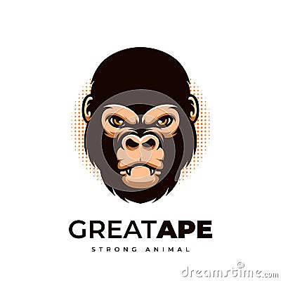 Great Ape Creative Cartoon Logo Design Stock Photo