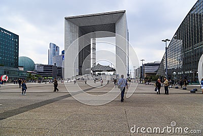 Great Arch of La Defense Editorial Stock Photo