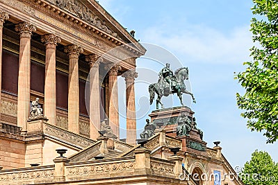Architecture Building of The Alte Nationalgalerie or Old National Gallery in the Museums Island in Berlin. One of the most Stock Photo