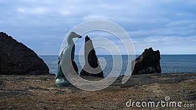 Great Auk memorial at Reykjanes, Iceland Editorial Stock Photo