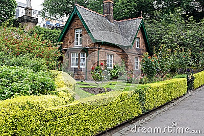 Great Aunt Lizzie`s Cottage, Princes Street Gardens, Edinburgh, Scotland Stock Photo