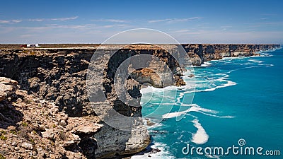 The Great Australian Bight on the Edge of the Nullarbor Plain Stock Photo