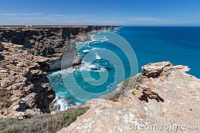 The Great Australian Bight on the Edge of the Nullarbor Plain Stock Photo