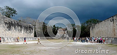 The Great Ball Court at Chichen Itza. Yucutan state, Mexico Editorial Stock Photo