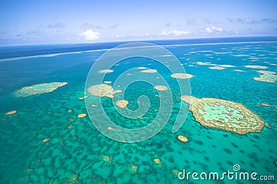 Great Barrier Reef from the sky Stock Photo