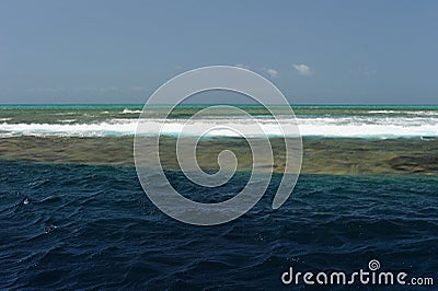 Water, sea. sky, waves. Australia, Great Barrier Reef. Stock Photo