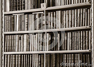 Great biggest library in old abbey Editorial Stock Photo