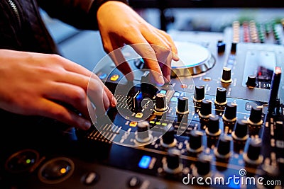 Great black dj controller Stock Photo