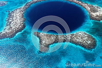 The great blue hole of Belize Stock Photo
