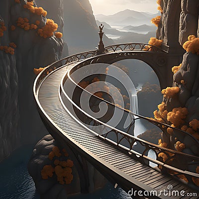 Great bridge, AI-generatet Stock Photo