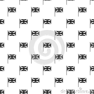 Great Britain flag with flagpole pattern Vector Illustration