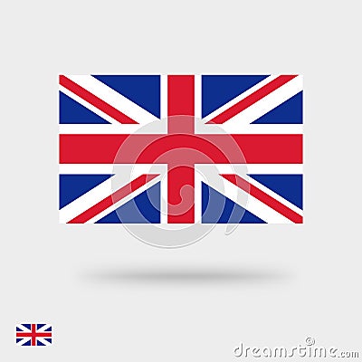 Great Britain flag vector icon or United Kingdom symbol square pictogram flat design isolated, english Royal Union Jack Vector Illustration