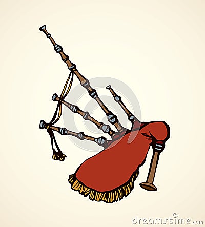 Bagpipes. Vector drawing Vector Illustration