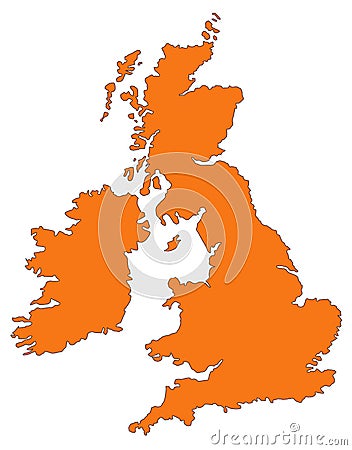 Great Britain map - large island in the north Atlantic Ocean Vector Illustration