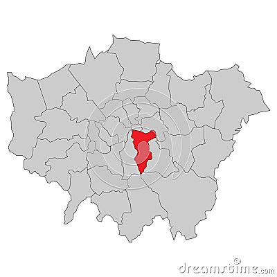 Great Britain - Map of London - High Detailed Stock Photo