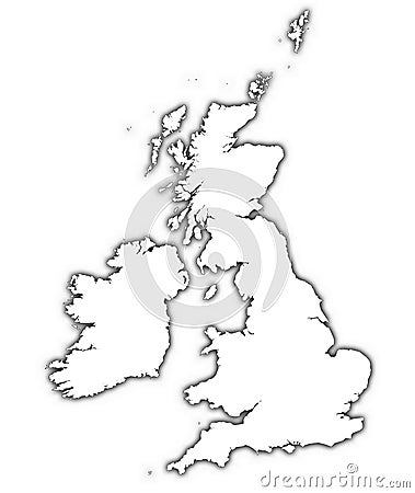 Great Britain map with shadow Stock Photo