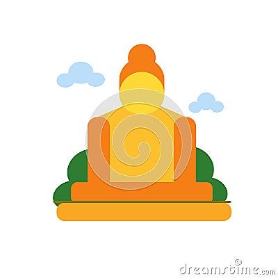 Great buddha of thailand icon vector sign and symbol isolated on Vector Illustration