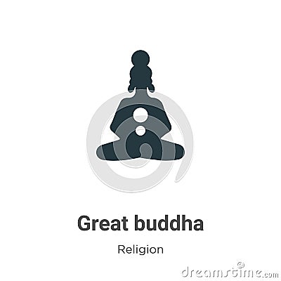 Great buddha vector icon on white background. Flat vector great buddha icon symbol sign from modern religion collection for mobile Vector Illustration