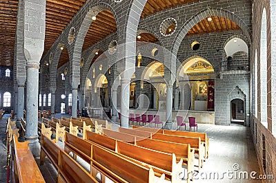 Large Armenian church for culture and faith open to visitors Stock Photo