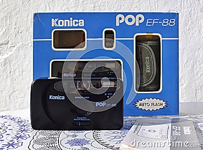 Konica Pop EF 88 vintage 35mm camera Editorial Stock Photo