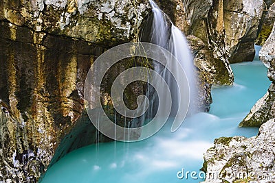Great canyon of Soca river, Slovenia Stock Photo
