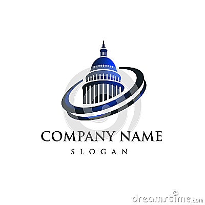 Capitol building logo. Government icon. Premium design. Vector Illustration