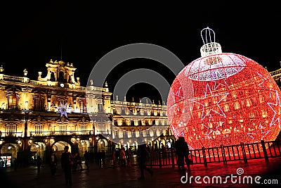 Great christmas ornamente in the middle of a square Stock Photo