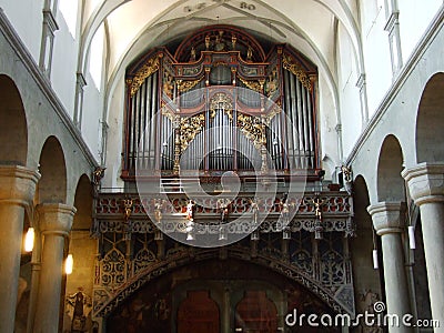 The Great Church Organs in Konstanz Stock Photo