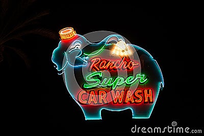Great classic neon sign from 1960s Editorial Stock Photo
