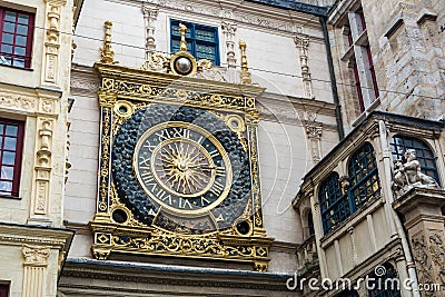 The Great-Clock of Rouen Stock Photo