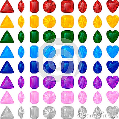 Great collection of gemstones Vector Illustration