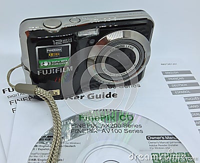 Modern Fujifilm digital compact camera Editorial Stock Photo