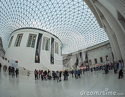 Great Court at the British Museum in London Editorial Stock Photo