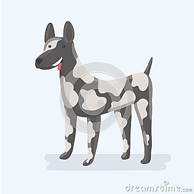 Great Dane dog, standing in front of white background Vector Illustration