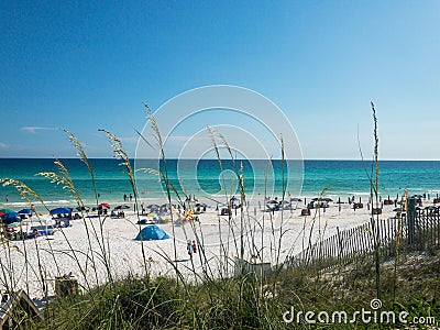 Great day to hit the sand in Blue Mountain Beach Editorial Stock Photo