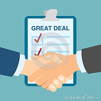 Great deal handshake. Vector Illustration