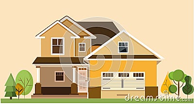 Great designed garden house Vector Illustration