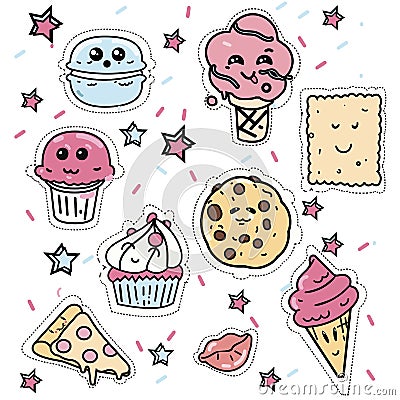 Great designed set of cupcake Vector Illustration