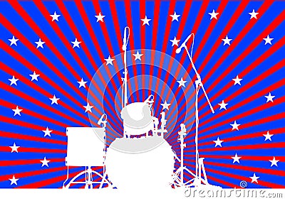 Drum set three Vector Illustration