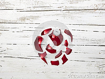 Great exploding red bauble with rudolph the red nosed reindeer o Stock Photo