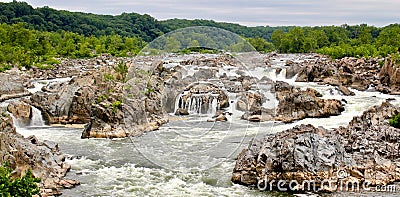 Great Falls is a series of rapids and waterfalls on the Potomac River in Virginia Stock Photo