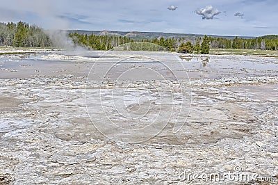 Great Fountain Geyser, Low Geyser Basin, Yellowstone National Pa Stock Photo