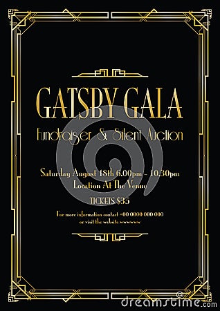 Great Gatsby gala background Vector Illustration