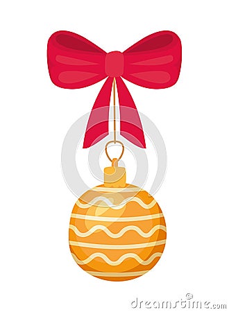 great golden christmas ball Vector Illustration